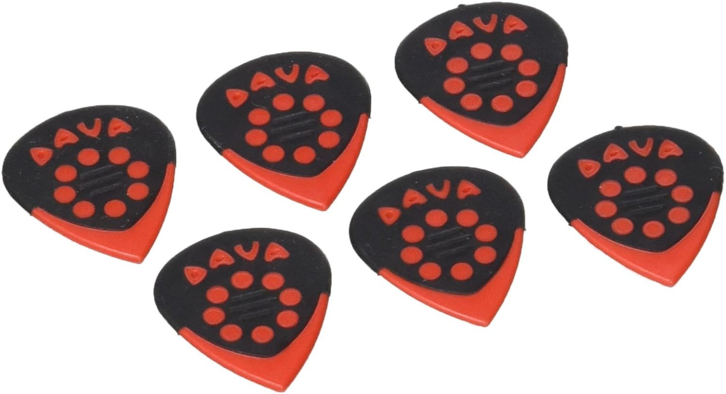 Dava Jazz Grips Picks 6 pack - Red